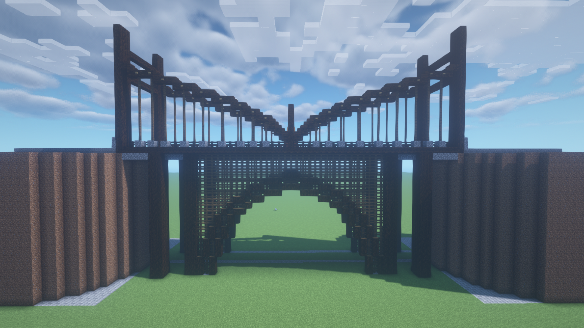 Große Holzbrücke für Züge